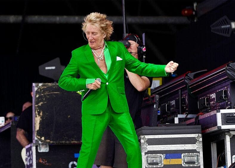 Rod Stewart on stage