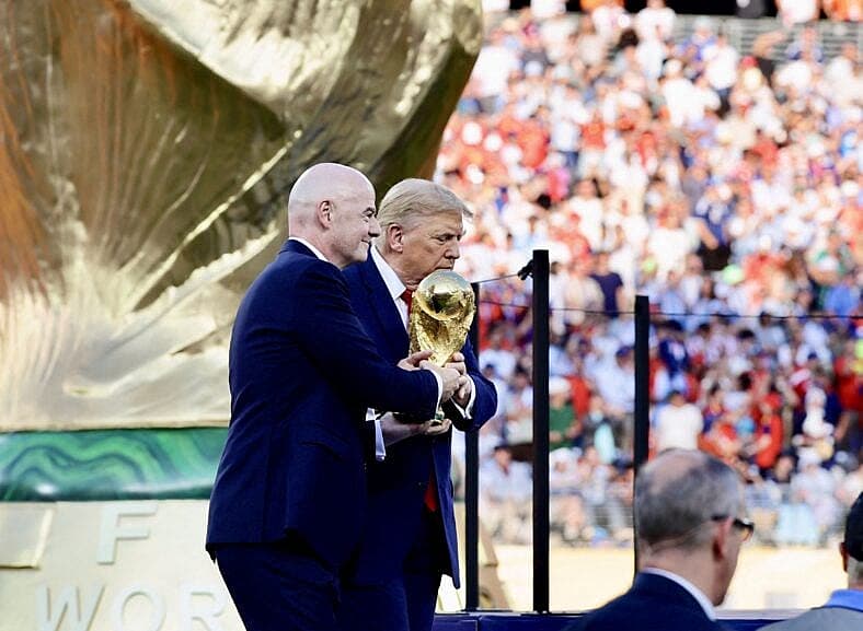 President Donald Trump and FIFA president Gianni Infantino in New Jersey