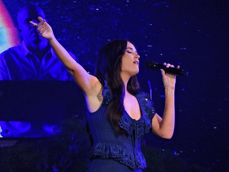North American country music singer Kacey Musgraves performs at the Jaguariuna Rodeo