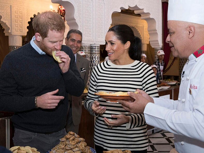 Harry and Meghan visit visit a cooking demonstration
