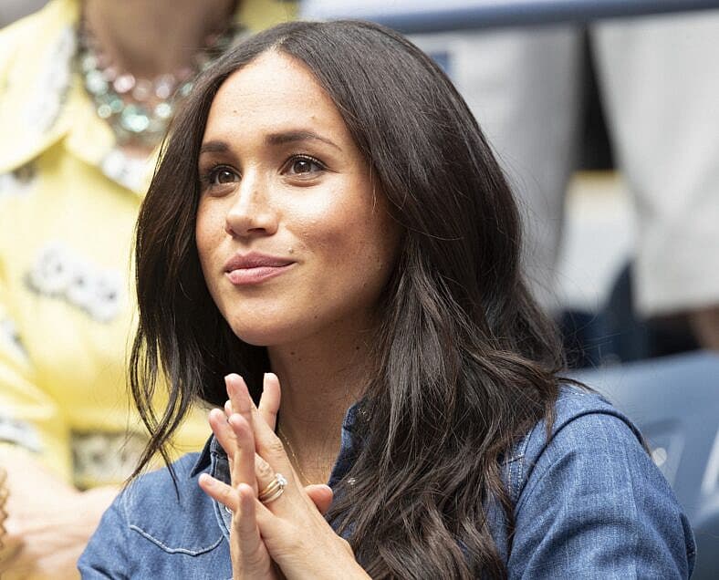 Duchess of Sussex Meghan Markle attends womens final match at US Open Championships between Serena Williams (USA) and Bianca Andreescu (Canada) at Billie Jean King
