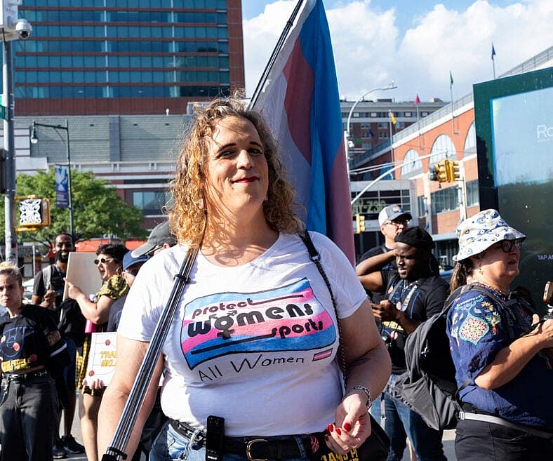 Protest Scenes outside Barclay Center for Indiana Fever vs NY Liberty WNBA