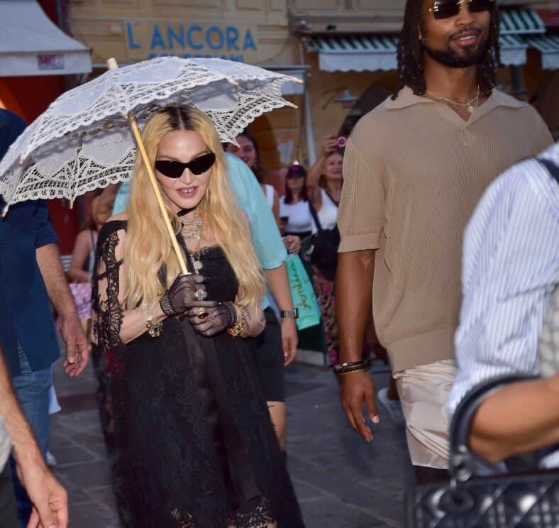 Madonna seen strolling in Portofino with Akeem Morris