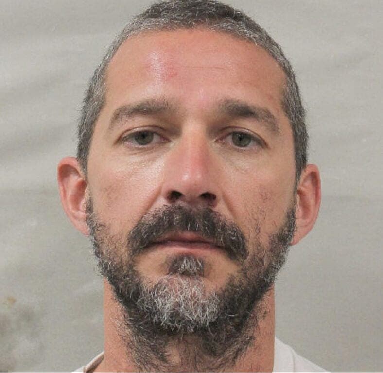 Shia LaBeouf mug shot after his arrest following a Mardi Gras bar brawl New Orleans