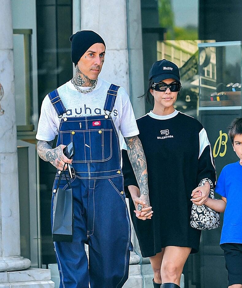 Travis Barker & Kourtney Kardashian Go Jewelry Shopping For Son Landon's 19th Birthday in Calabasas, CA.