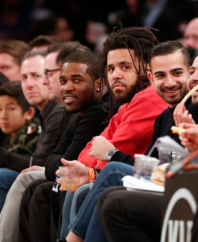 J. Cole at the Knicks game