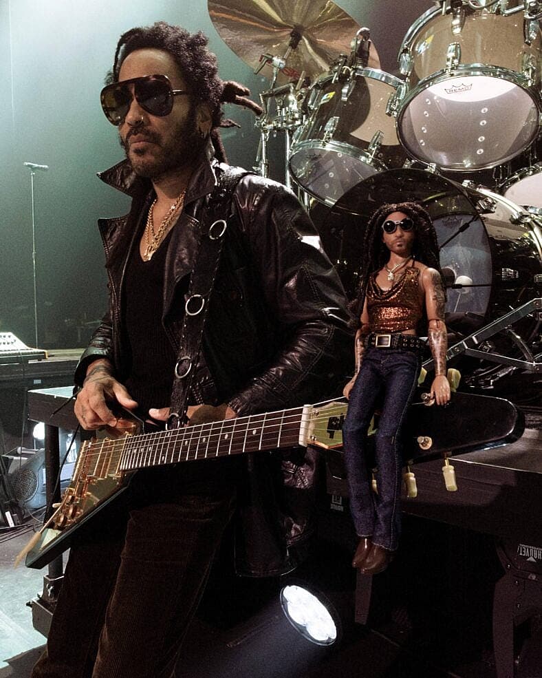 Lenny Kravitz meets his new Ken doll from the Barbie Signature Kenbassadors Collection