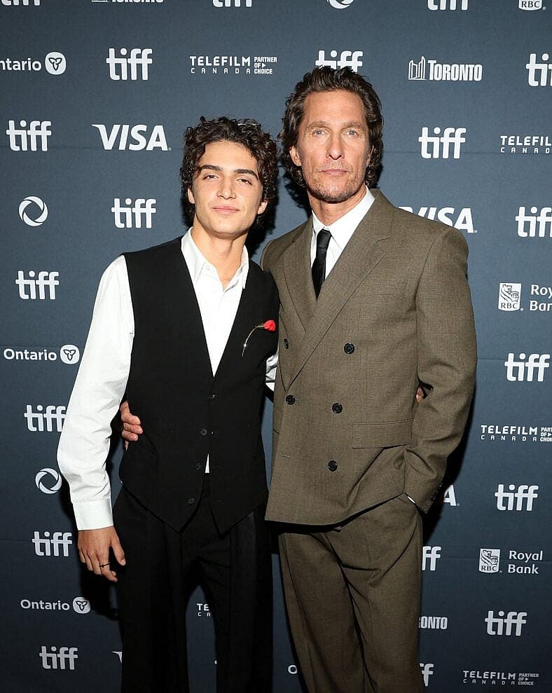 Matthew McConaughey and his son Levi at the 2025 Toronto International Film Festival - "The Lost Bus" Premiere