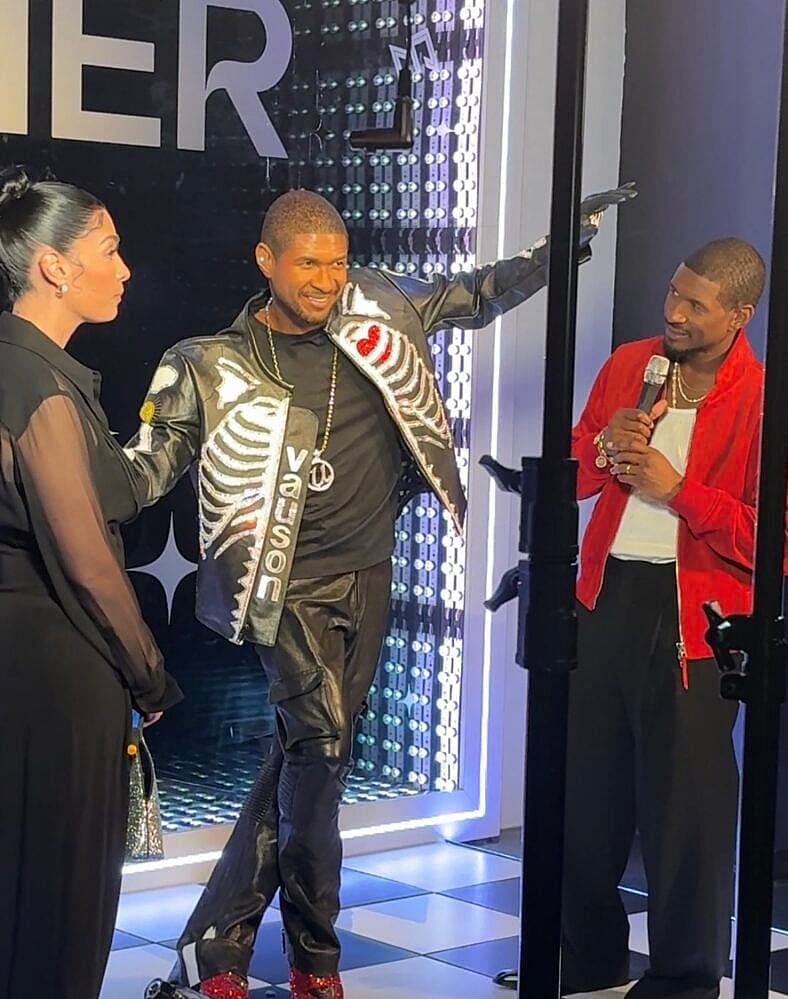 Usher, his wife, and wax Usher