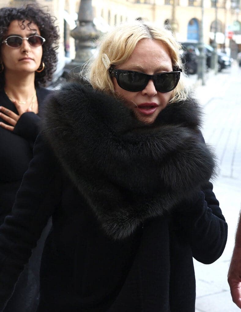 Madonna seen returning her hotel during Paris fashion week France