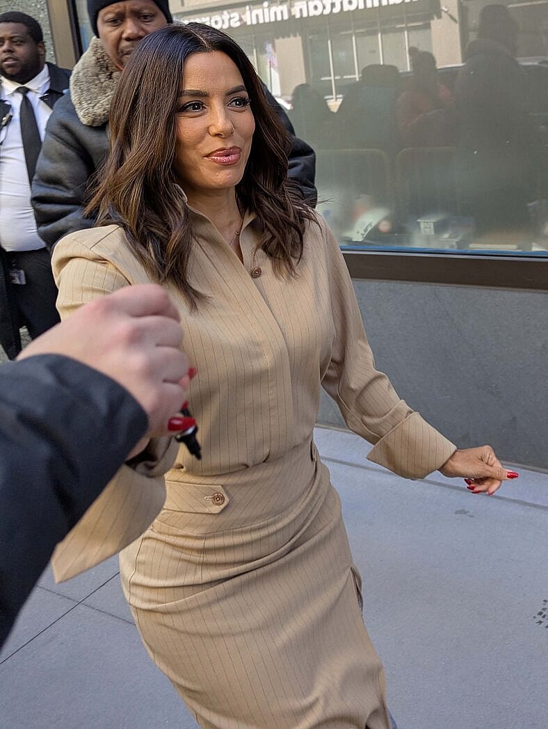 Eva Longoria is seen leaving Good Morning America