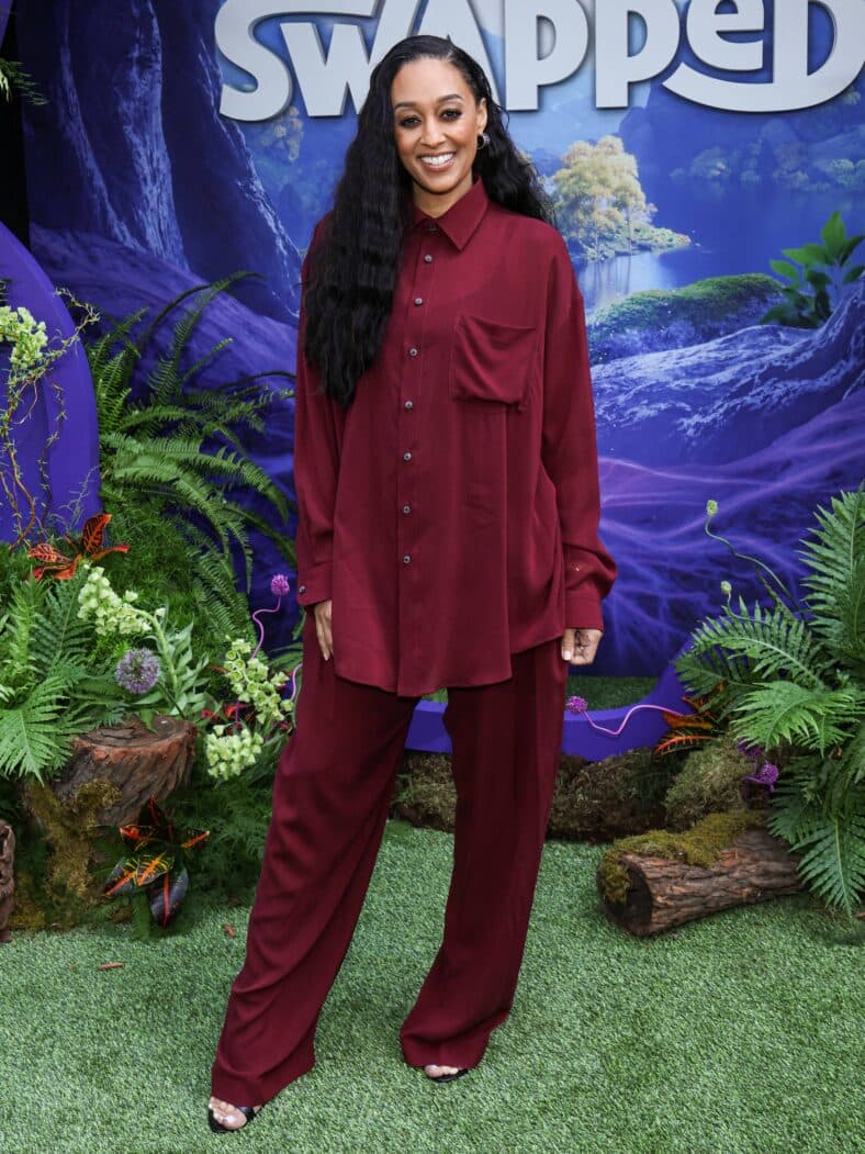 Tia Mowry posing on the red carpet.