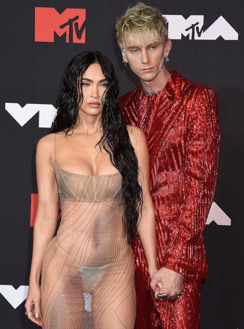 Megan Fox and Machine Gun Kelly at 2021 MTV VMAs at the Barclays Center Brooklyn in New York City