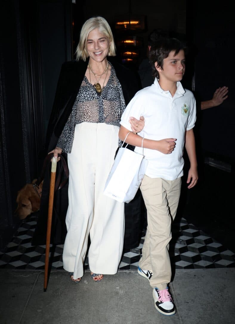Selma Blair and her son are seen at Craig's