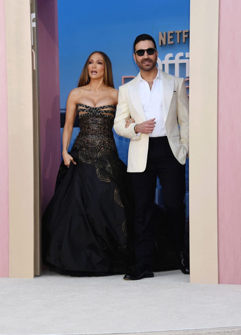 Jennifer Lopez and Brett Goldstein at the World Premiere Of Netflix's "Office Romance" - Arrivals