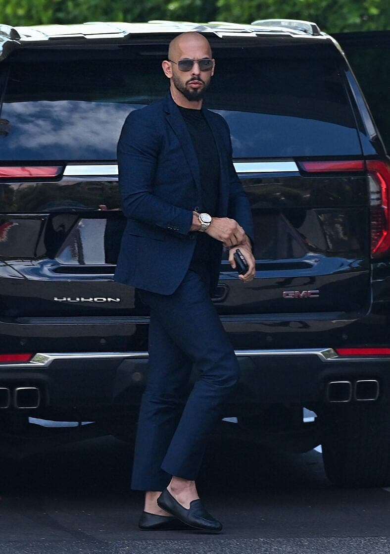 Andrew Tate leaves the Ivy in West Hollywood before heading to the Beverly Hills Hotel