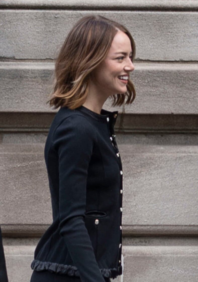 Emma Stone in a black two-piece