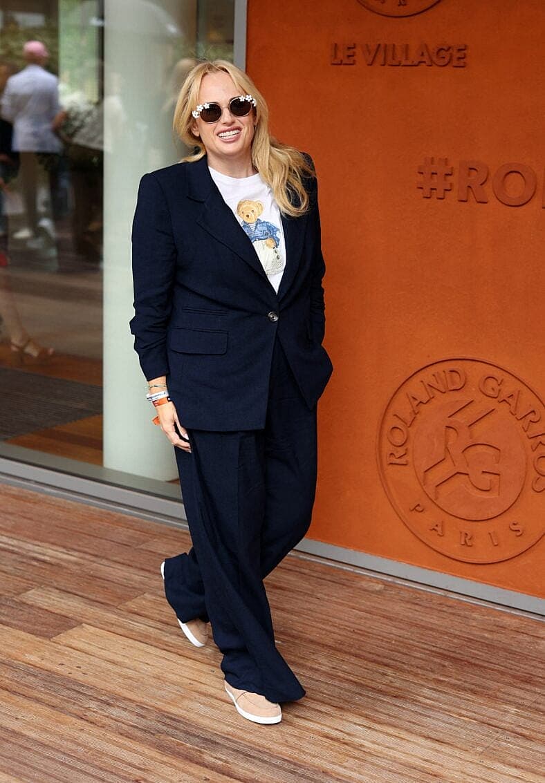Rebel Wilson attends the 2026 French Open village photocall at Roland Garros in Paris