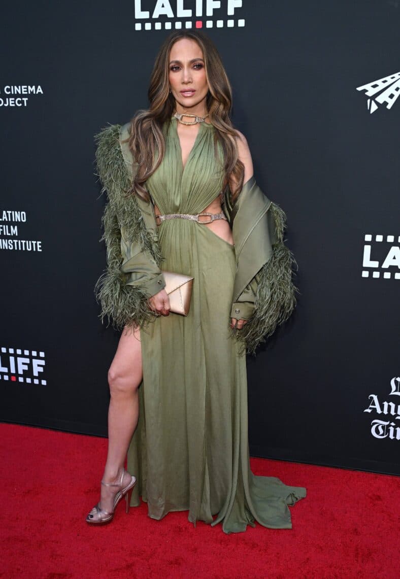 Jennifer Lopez posing on the red carpet
