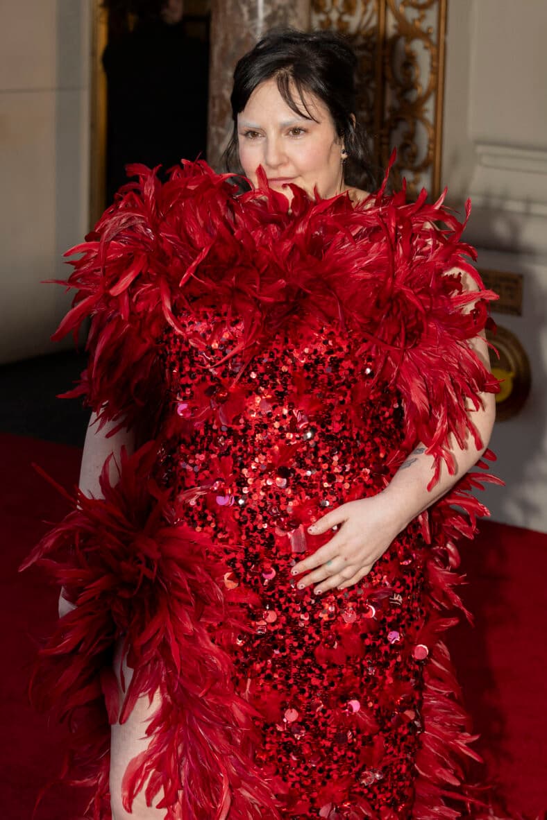 LENA DUNHAM departs The Pierre Hotel to attend the 2026 Met Gala