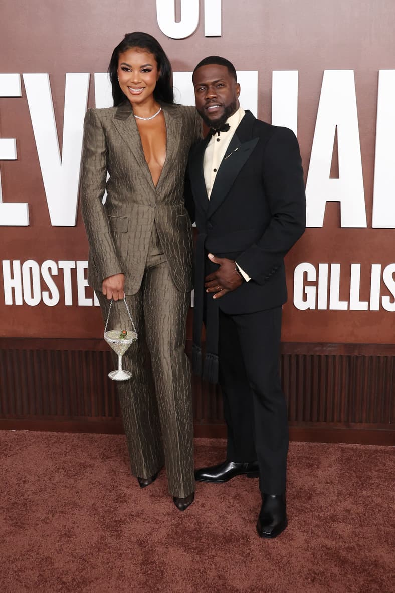 Eniko and Kevin Hart on the red carpet