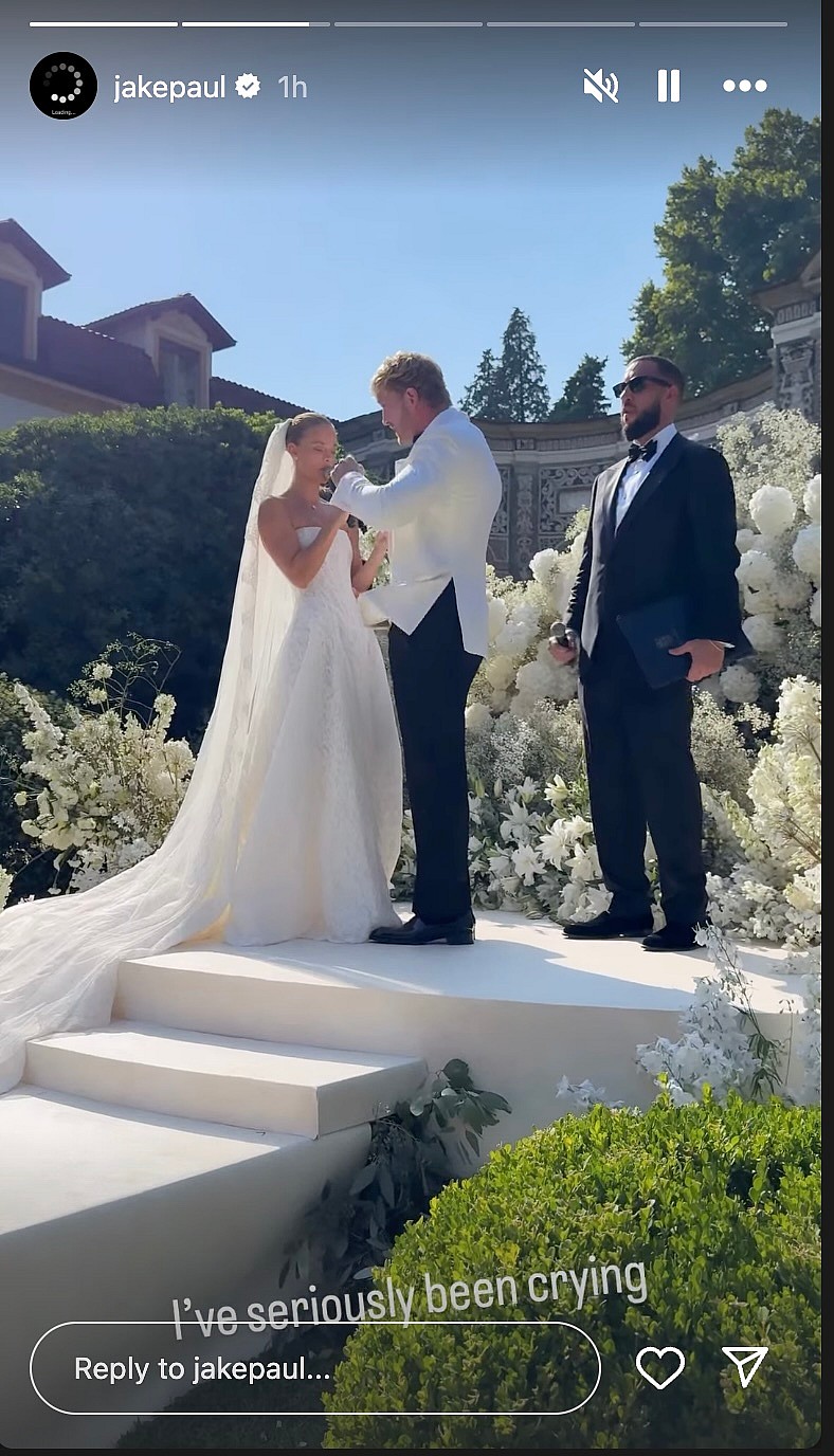 Logan Paul and his wife at wedding