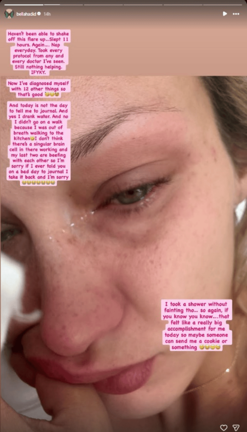 Bella Hadid's emotional post