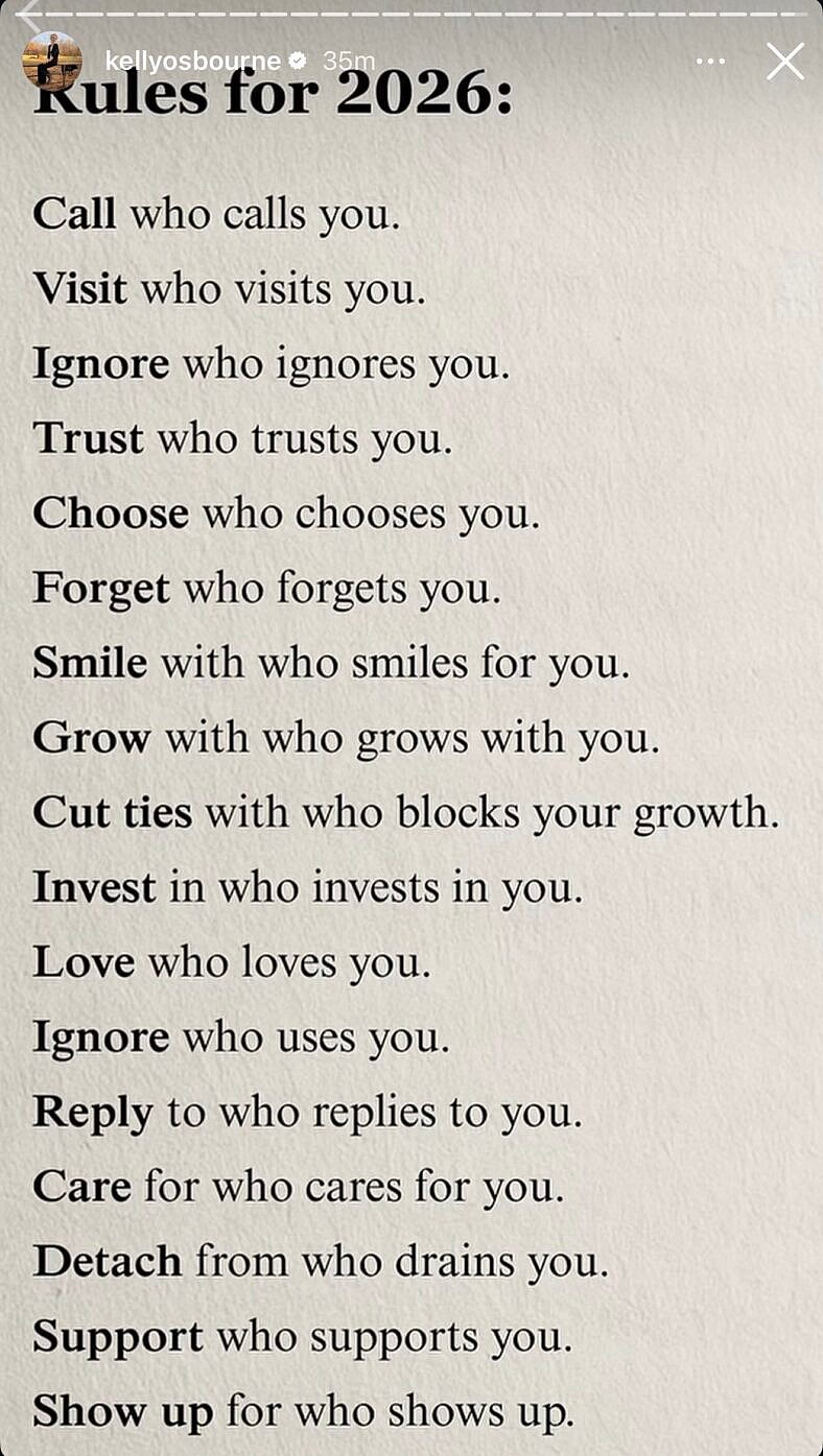 Kelly Osbourne reveals new rules for 2026