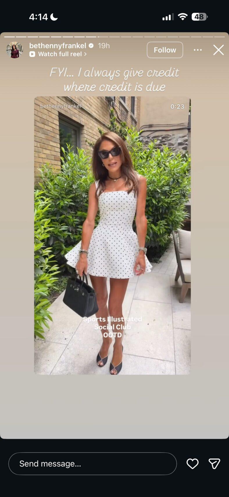 Screenshot from Bethenny Frankel's Instagram.