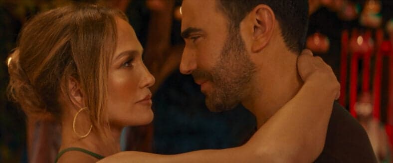 Brett Goldstein and Jennifer Lopez.