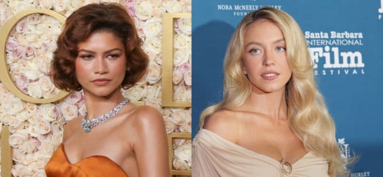 Zendaya and Sydney Sweeney photo collage
