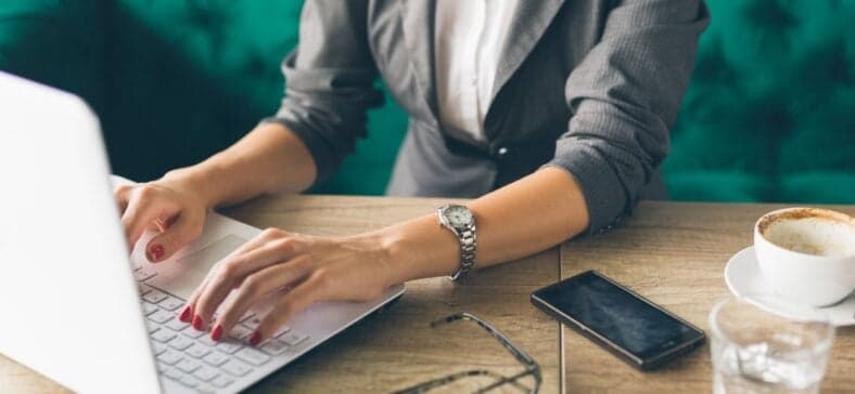 Woman on a laptop