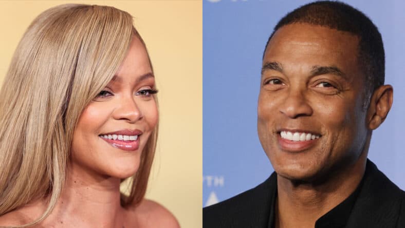 A photo collage of Rihanna and Don Lemon