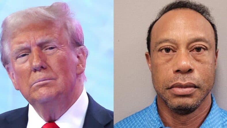 Donald Trump, Tiger Woods photo collage