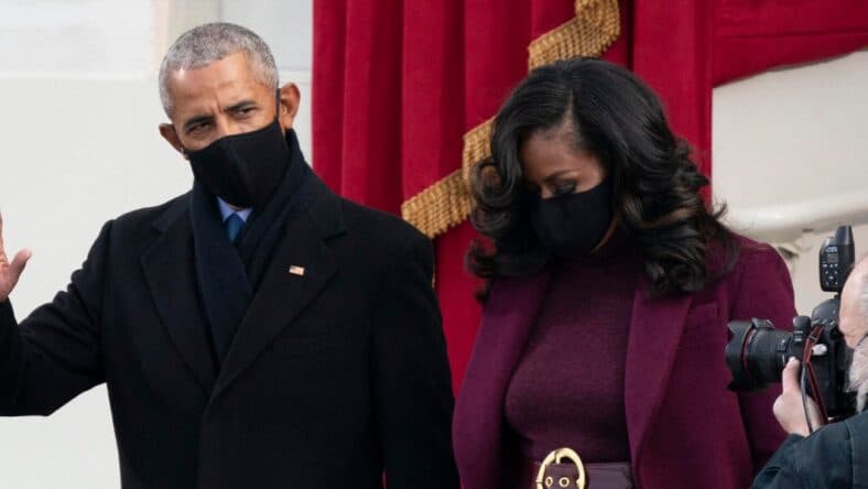 Barack and Michelle Obama at Joe Biden's inauguration