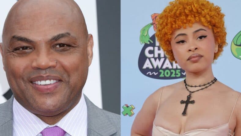 Photo collage of Ice Spice and Charles Barkley