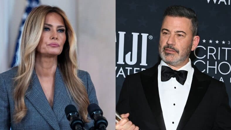 Melania Trump, Jimmy Kimmel photo collage
