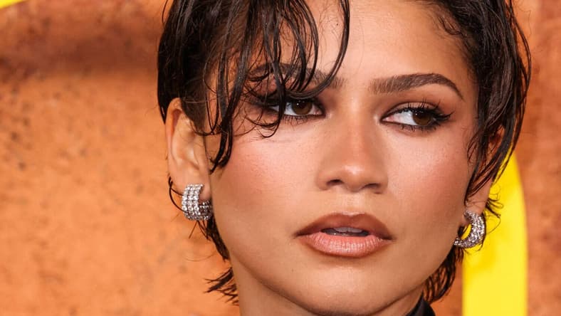 Zendaya wearing Ashi Studio SS26 Couture and Chopard jewelry, styled by Law Roach arrives at the Los Angeles Premiere Of HBO's 'Euphoria' Season 3