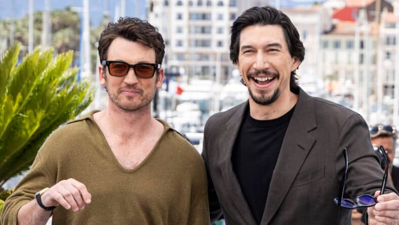Adam Driver and Miles Teller at 'Paper Tiger' photocall at the 79th Cannes Film Festival