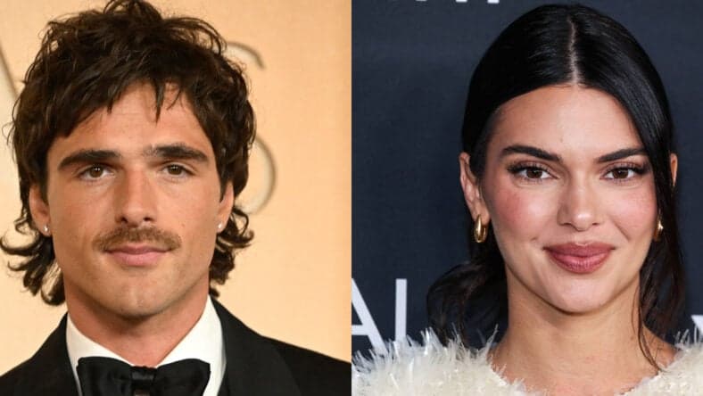 A photo collage of Jacob Elordi and Kendall Jenner