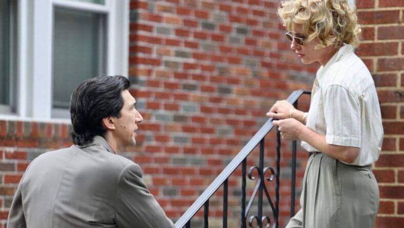 Scarlett Johansson and Adam Driver on the set of 'Paper Tigers'