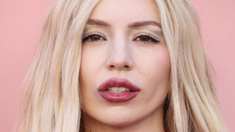 Ava Max wearing Rad Radulescu arrives at the 2026 Billboard Women In Music