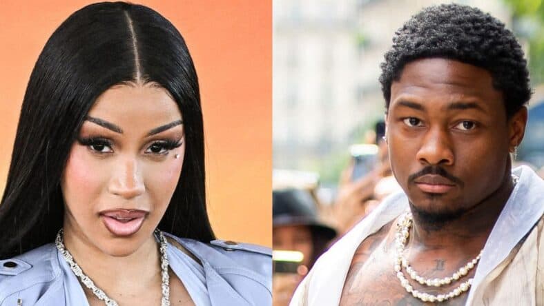 Cardi B (left) Stefon Diggs (right)
