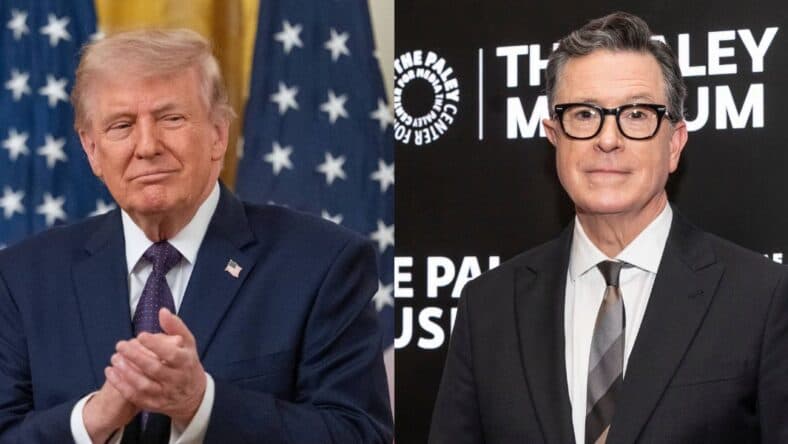 Donald Trump and Stephen Colbert