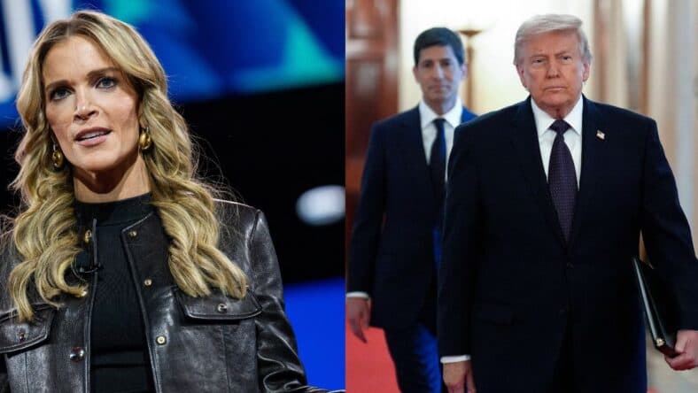 A side-by-side collage of Donald Trump and Megyn Kelly