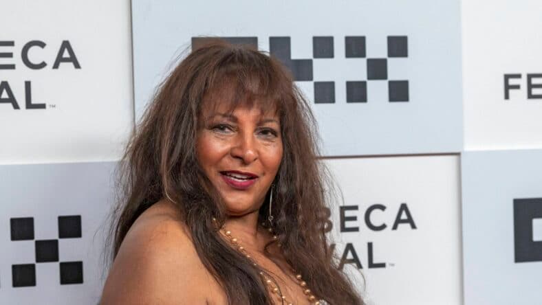 Pam Grier posing on the red carpet.