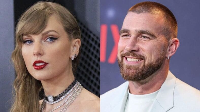 Taylor Swift, Travis Kelce photo collage