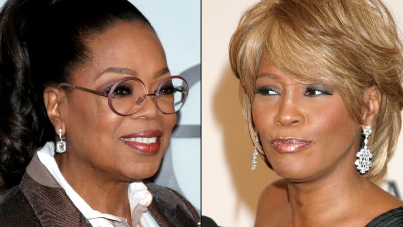 A photo collage of Oprah Winfrey and Whitney Houston