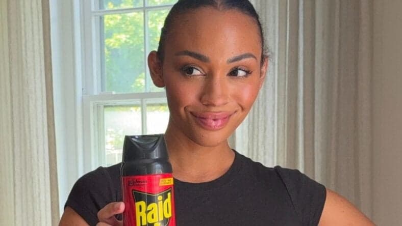 Taryn Delanie Smith holding Raid can