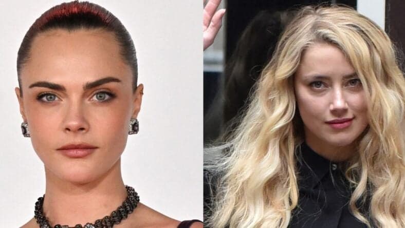 Cara Delevingne (left) Amber Heard (right)